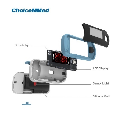 Picture of CHOICEMMED MD300C19 Finger Pulse Oximeter Oxygen Saturation Monitor - Pulse Ox Fingertip o2 Monitor FDA and CE Approved Sky blue