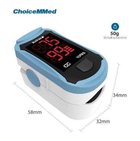 Picture of CHOICEMMED MD300C19 Finger Pulse Oximeter Oxygen Saturation Monitor - Pulse Ox Fingertip o2 Monitor FDA and CE Approved Sky blue