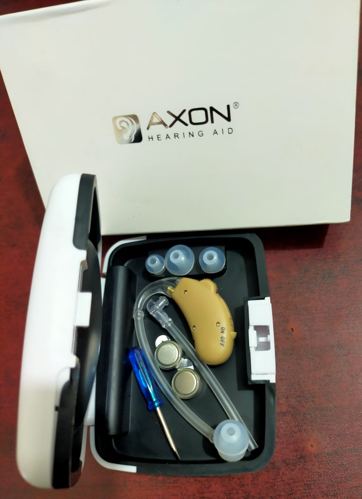 Picture of BEST QUALITY Old Age sound Enhancement Amplifier Profound Hearing loss Audio Service Audio Service Vota HP T Hearing Aid machine for ear behind the ear Hearing Aid Multicolor