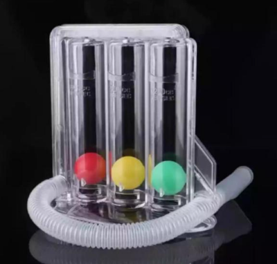 Picture of Respirometer Exerciser, 3-ball Incentive Spirometer Breathing Respiratory Exerciser Lung Function Training Instrument HealthAndYoga(TM) Deep Breathing Exerciser - Breath Exercise Measurement System, Made in China 