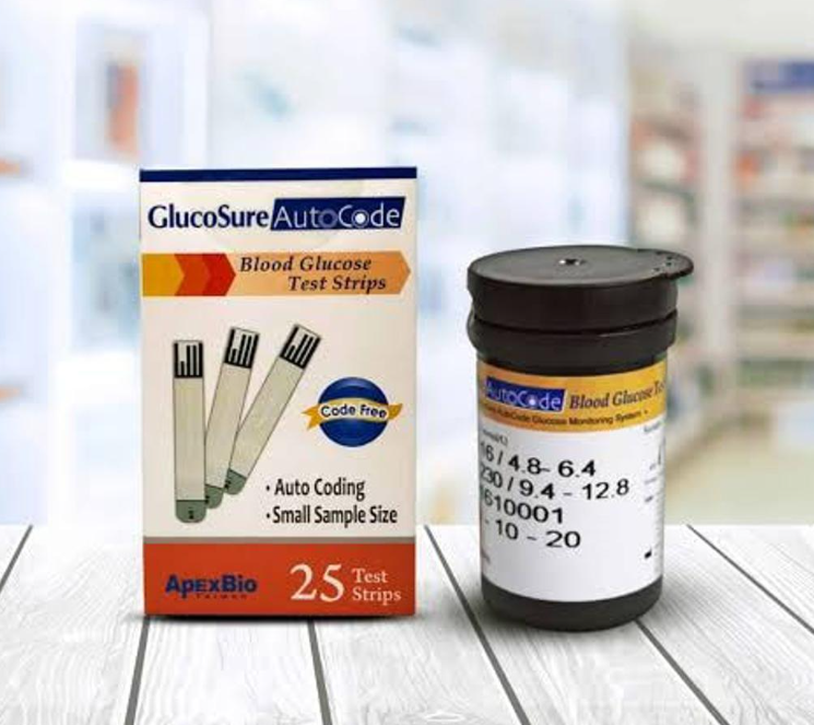 Picture of GlucoSure Auto code Glucose Test Strips _25 strips White