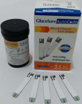 Picture of GlucoSure Auto code Glucose Test Strips _25 strips White