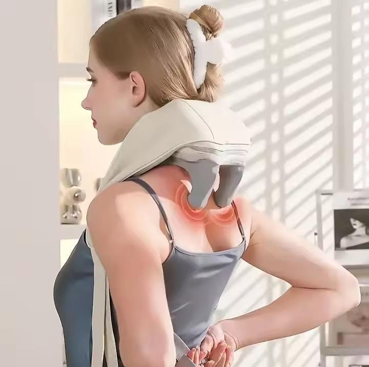 Picture of Neck and Back Massagerr, Massager with Heating, Body Massager for Body Aches and Pains Relief, Electric Wearable 5D Cervical Massage Machine for Deep Tissue Neck, Back, Shoulders,WaistandLegs 