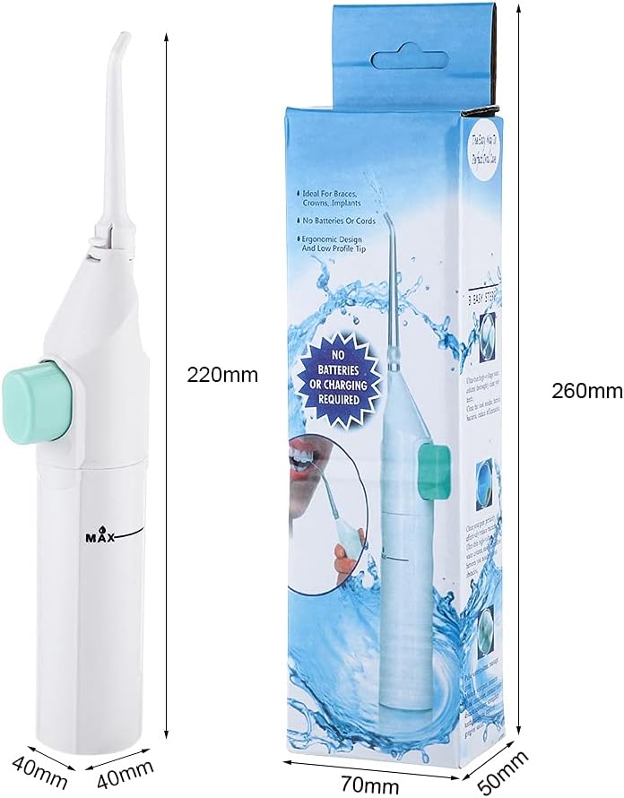 Picture of Portable Care Liquid Flosser, Cordless Travelling Jet Air Technology Dental Oral Irrigator Or Flosser Pick For Teeth And Brace Cleaning, Non Battery White