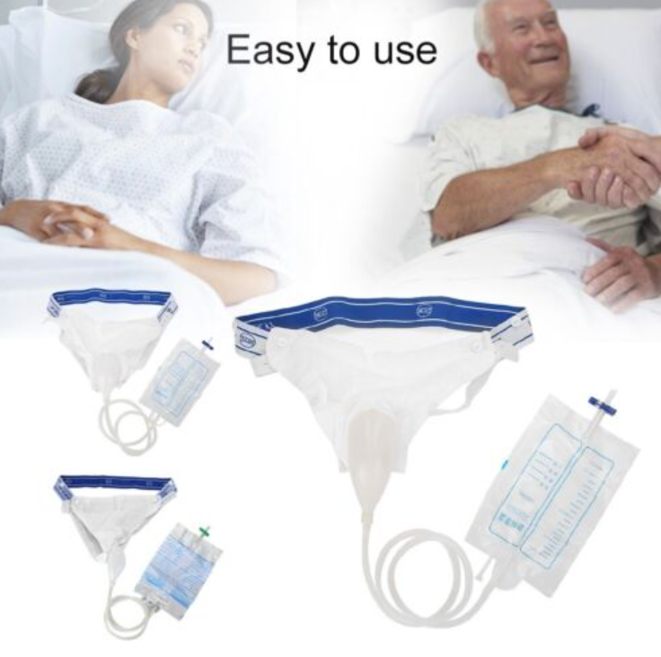 Picture of Urinal for Men, Urine Collect Bag, Reusable Silicone Urine Collector Portable Wearable Male Urinary Drainage Bag System for Adults 