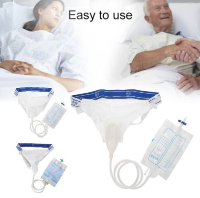 Picture of Urinal for Men, Urine Collect Bag, Reusable Silicone Urine Collector Portable Wearable Male Urinary Drainage Bag System for Adults 