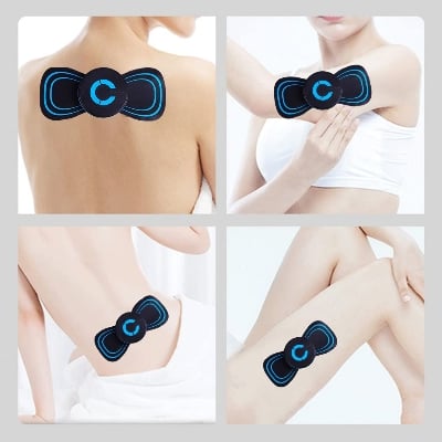 Picture of Neck Rechargeable Massager Electric Neck Massage EMS Cervical Vertebra Massage Patch for Muscle Pain Relief,Support Black