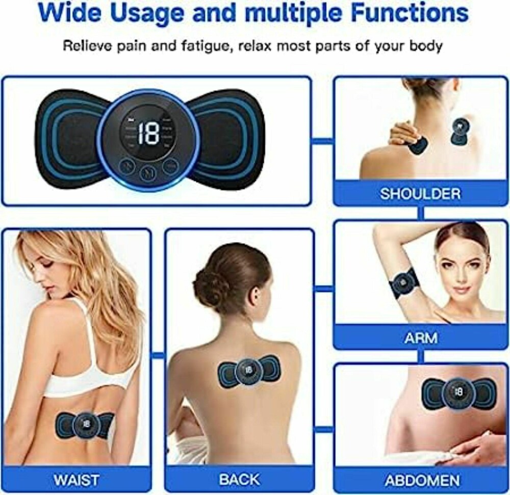 Picture of Neck Rechargeable Massager Electric Neck Massage EMS Cervical Vertebra Massage Patch for Muscle Pain Relief,Support Black