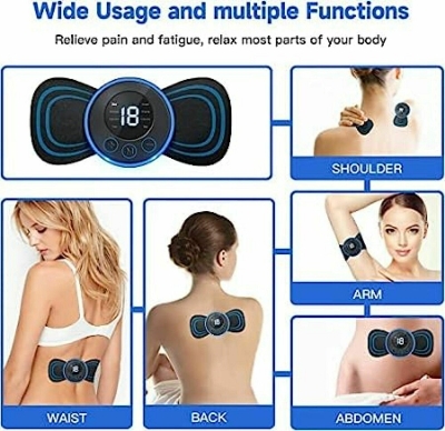 Picture of Neck Rechargeable Massager Electric Neck Massage EMS Cervical Vertebra Massage Patch for Muscle Pain Relief,Support Black