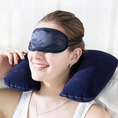 Picture of Functional Inflatable Neck Pillow Inflatable U Shaped Travel Pillow Car Head Neck Rest Air Cushion for Travel Neck Pillow 1PC - Neck Pillow Multicolor