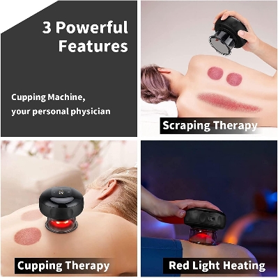 Picture of Smart Dynamic Electric Cupping Device - 5 Massage Modes with Heating Therapy, Full Body Vacuum Suction Detox Massage Machine Tools Multicolor