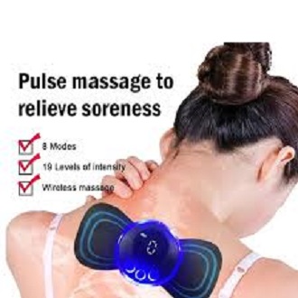 Picture of EMS Electric Pulse Neck Massager Cervical Massage Patch Back Sticker Muscle Stimulator Portable Relief Pain Relax Massageador Blue