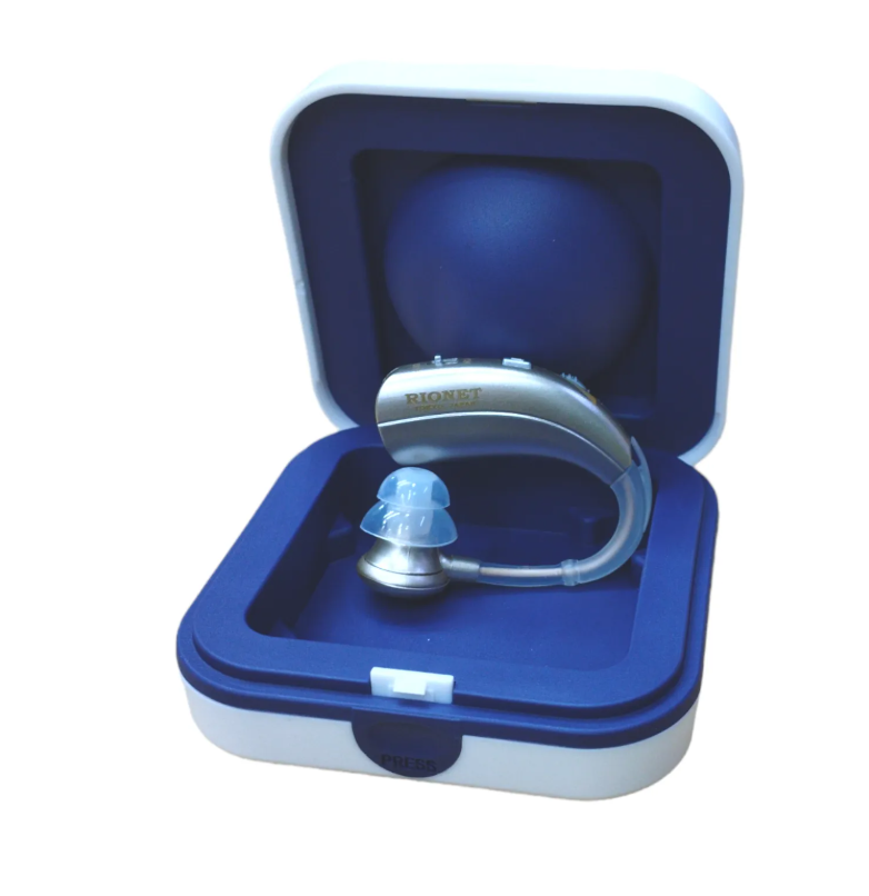 Picture of Rionet Rechargeable Digital Hearing aid high-range BTE Gold