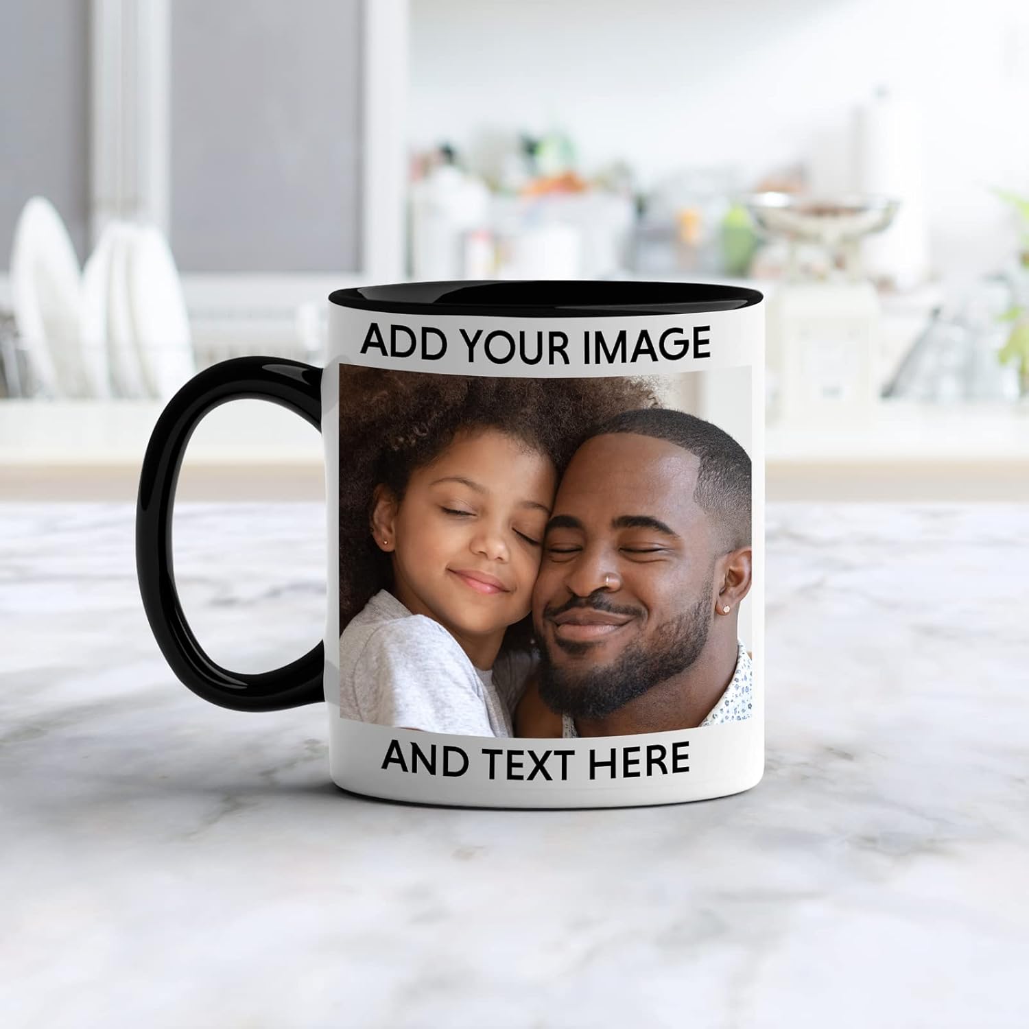 Picture of Customized Magic Mug With Photo- Logo- Or Text - Create Your Own Personalized Coffee Mug. Free Home Delivery Black