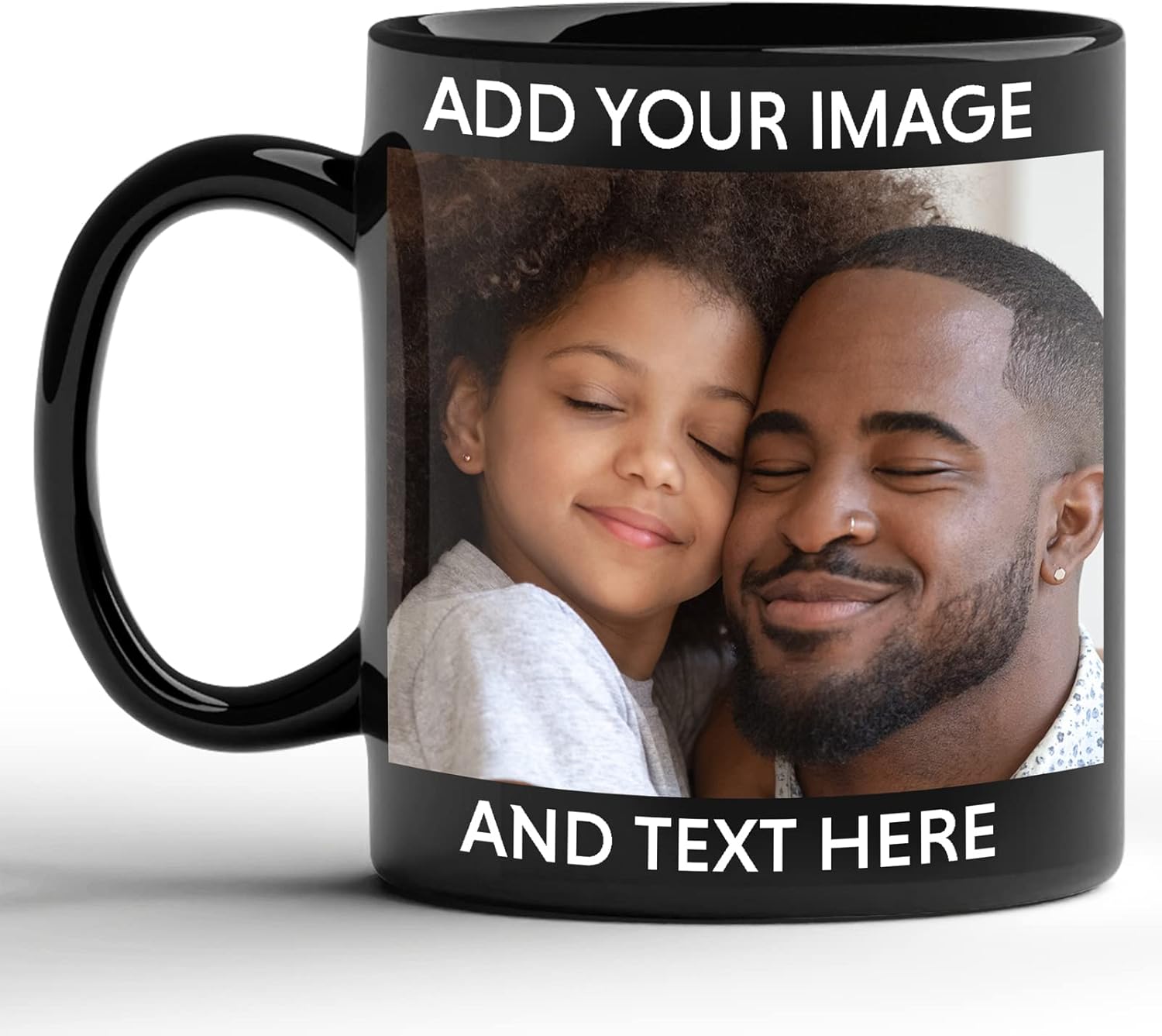 Picture of Customized Magic Mug With Photo- Logo- Or Text - Create Your Own Personalized Coffee Mug. Free Home Delivery Black