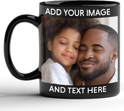 Picture of Customized Magic Mug With Photo- Logo- Or Text - Create Your Own Personalized Coffee Mug. Free Home Delivery Black