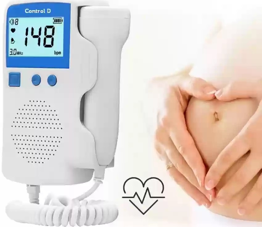 Picture of Medical Fetal Doppler Ultrasound Baby Heartbeat Vascular Pocket Prenatal Detector Home Pregnant Heart Rate Monitor Blue