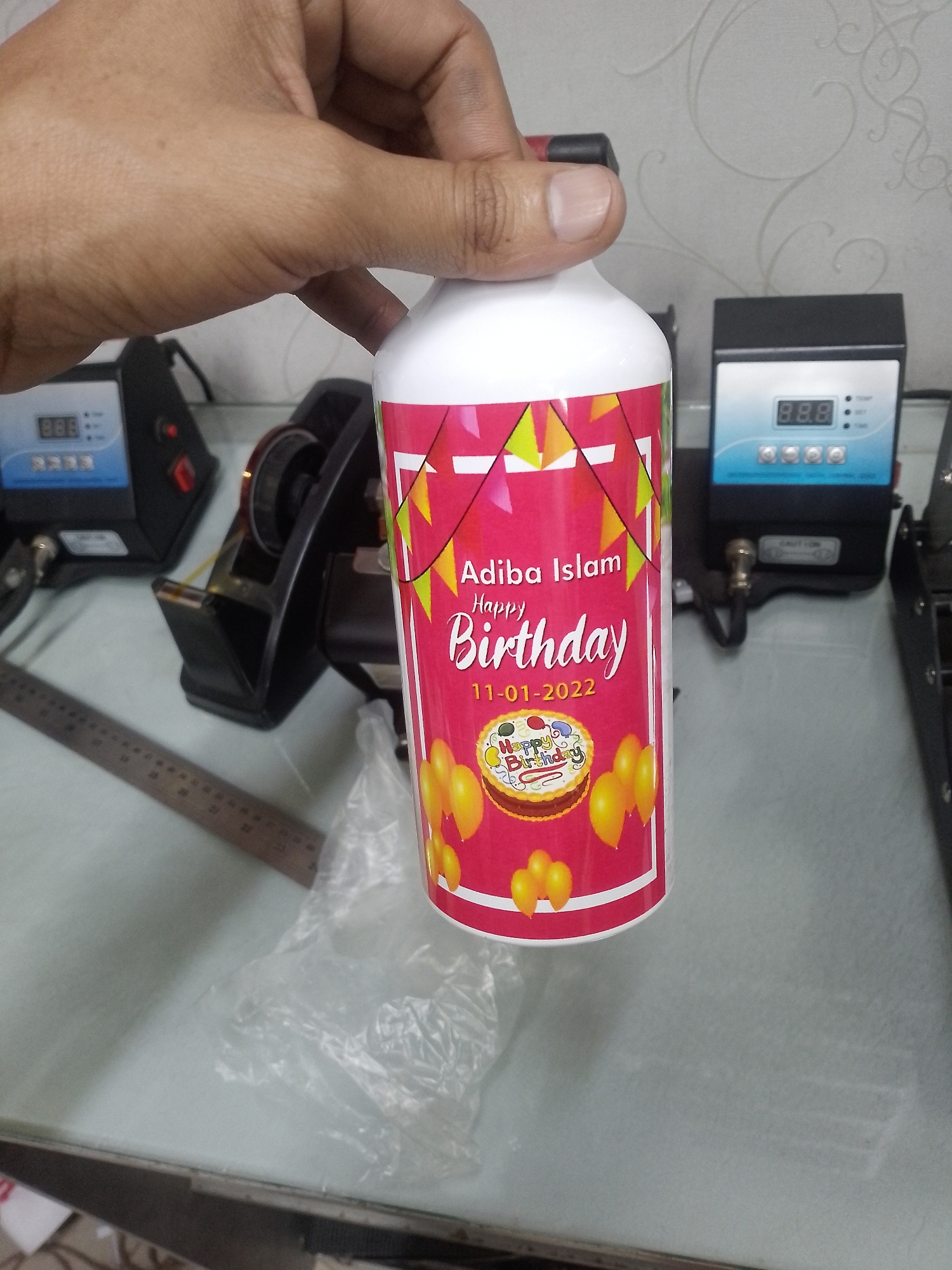 Picture of Customize Alluminium Water Bottle Print with Your Own PHOTO, Design. 650 ML Multicolor