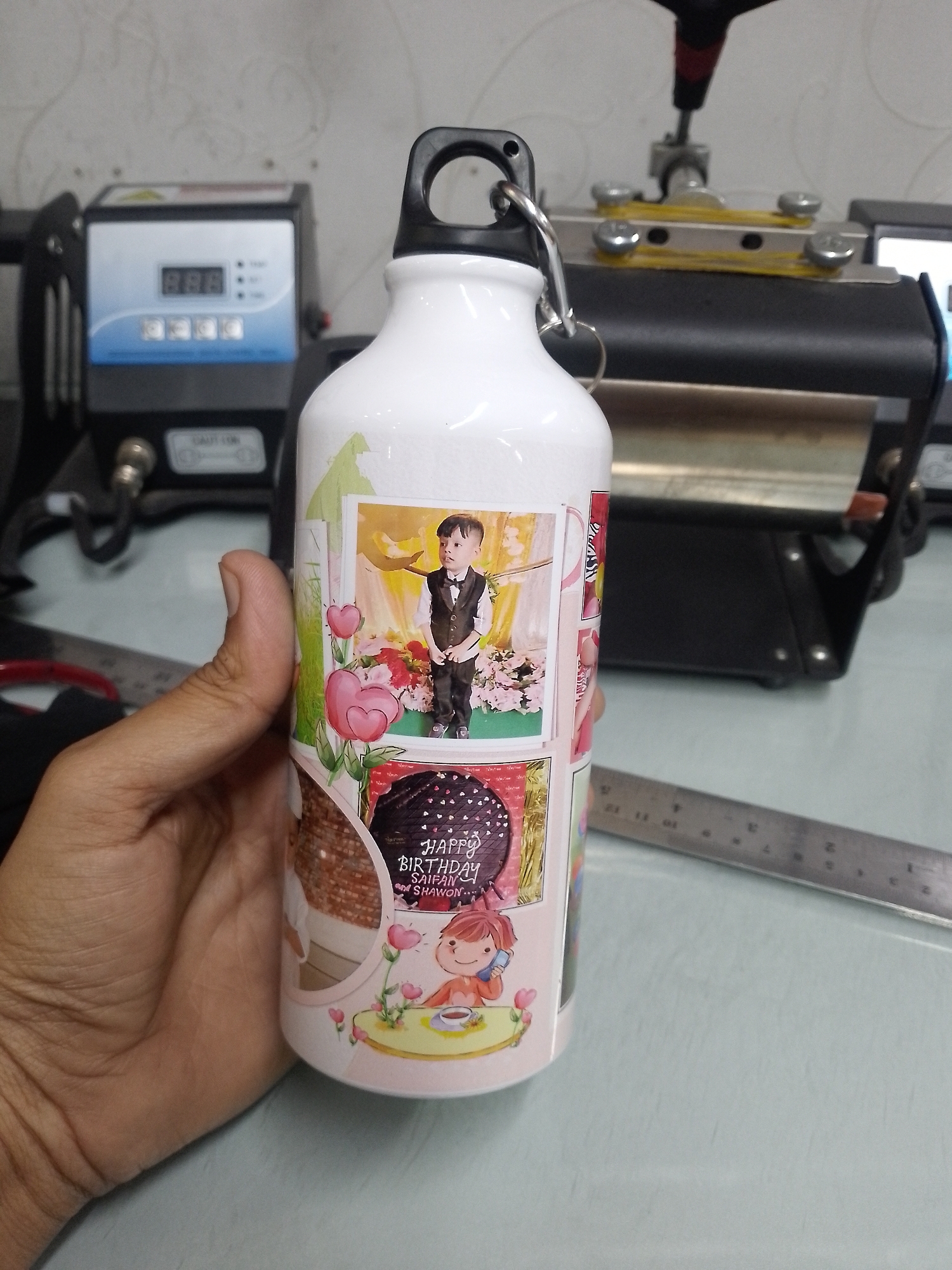 Picture of Customize Alluminium Water Bottle Print with Your Own PHOTO, Design. 650 ML Multicolor