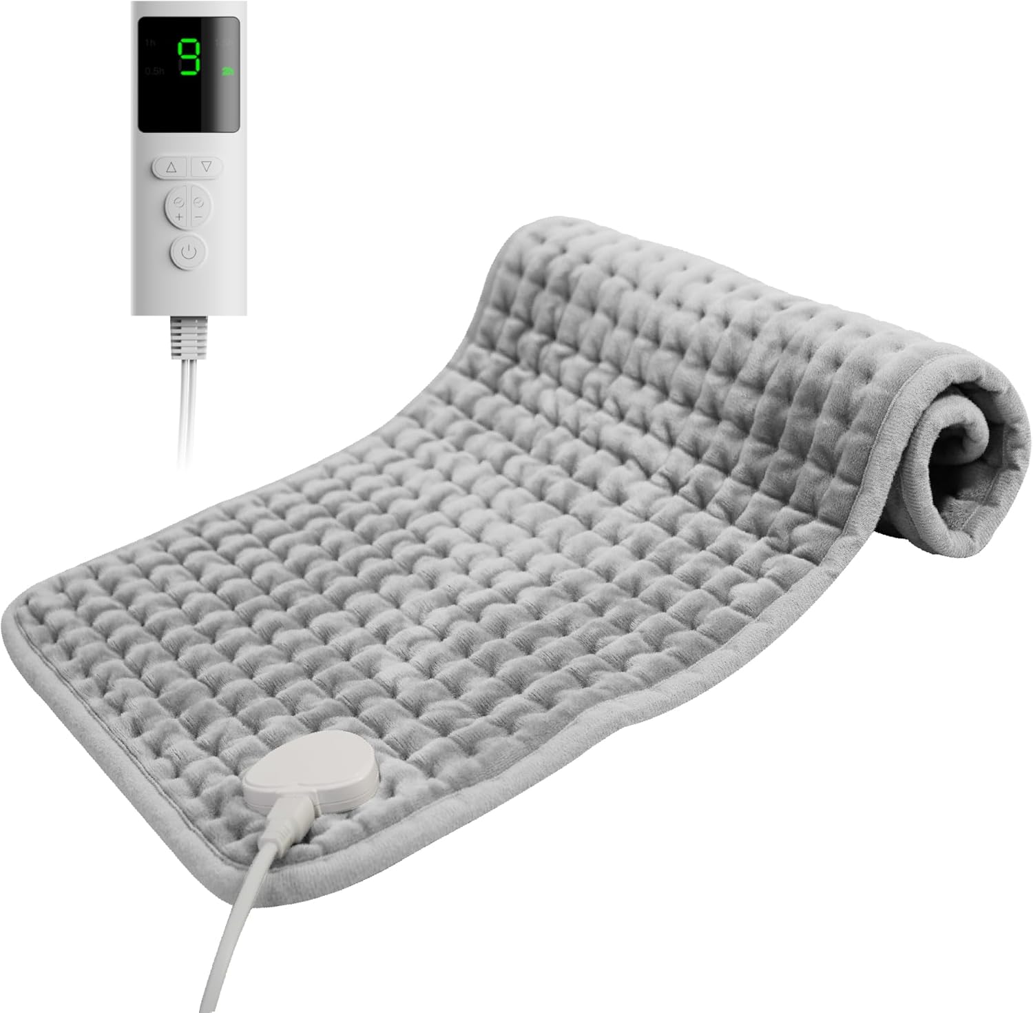 Picture of Heating Pad for Back Pain, 12''×24'' Heating Pad for Period Cramps Neck Shoulder Knee Leg with 9 Heat Settings Auto Shut-Off and Rapid-Heating, Ideal Gift for Family and Friends, Gray 