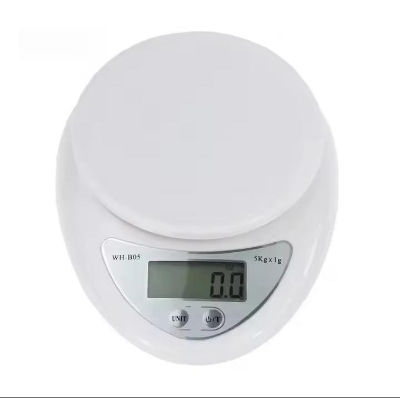 Picture of 5 Kg/1GramKitchenScale Reusable Electronic Scale with Portable LED Digital Display FoodScale Weighing Scale Kitchen Baking Scale White