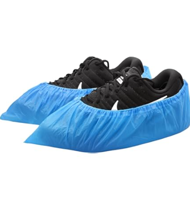 Picture of Surgical Disposable Shoe Covers, Non Woven Fabric Boot Covers for Indoors 100 Pcs Pack(50 Pairs), Shoes Cover Blue