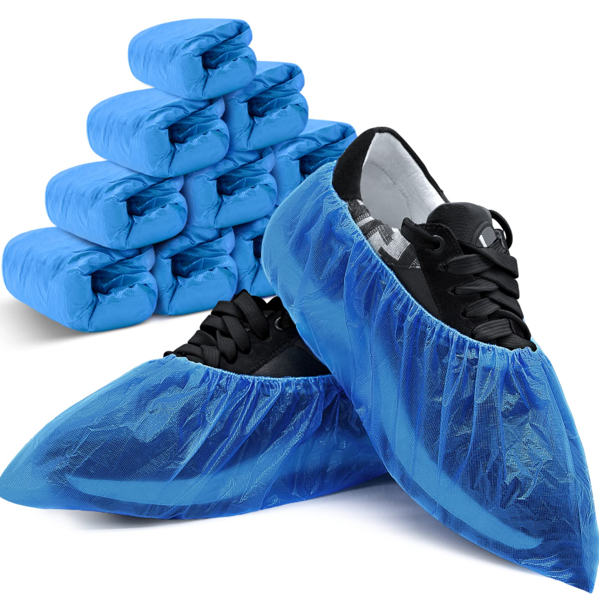 Picture of Surgical Disposable Shoe Covers, Non Woven Fabric Boot Covers for Indoors 100 Pcs Pack(50 Pairs), Shoes Cover Blue