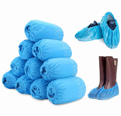 Picture of Surgical Disposable Shoe Covers, Non Woven Fabric Boot Covers for Indoors 100 Pcs Pack(50 Pairs), Shoes Cover Blue