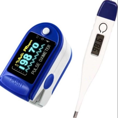 Picture of Pulse Oximeter Fingertip And thermometer Combo Offer Blue