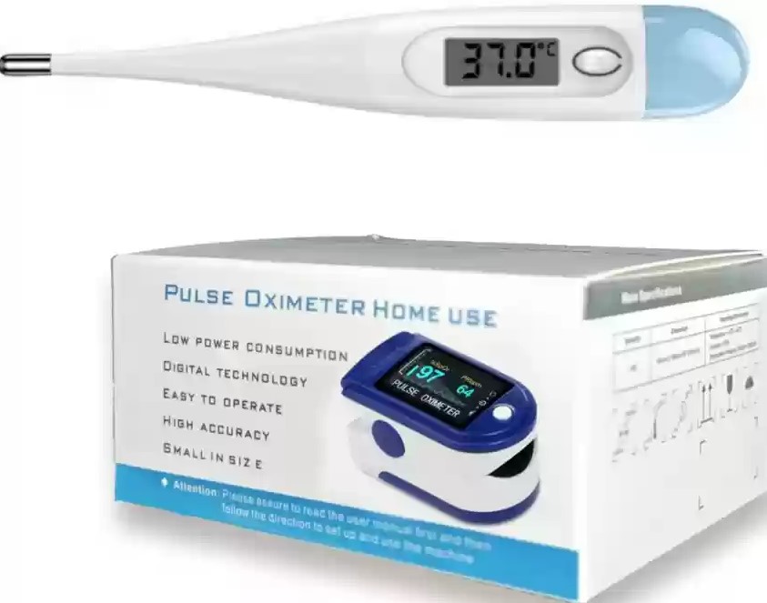 Picture of Pulse Oximeter Fingertip And thermometer Combo Offer Blue