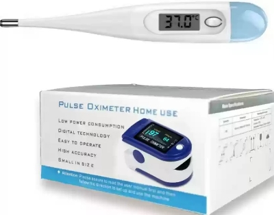 Picture of Pulse Oximeter Fingertip And thermometer Combo Offer Blue