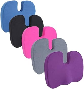 Picture of Memory Foam Coccyx Seat Cushion for Tai-lbone, Sci-atica, Lower Back Pa-in Relief H-ip Support Pillow Cont-oured Cushion for Office/Home Chair, Wheelchair. 
