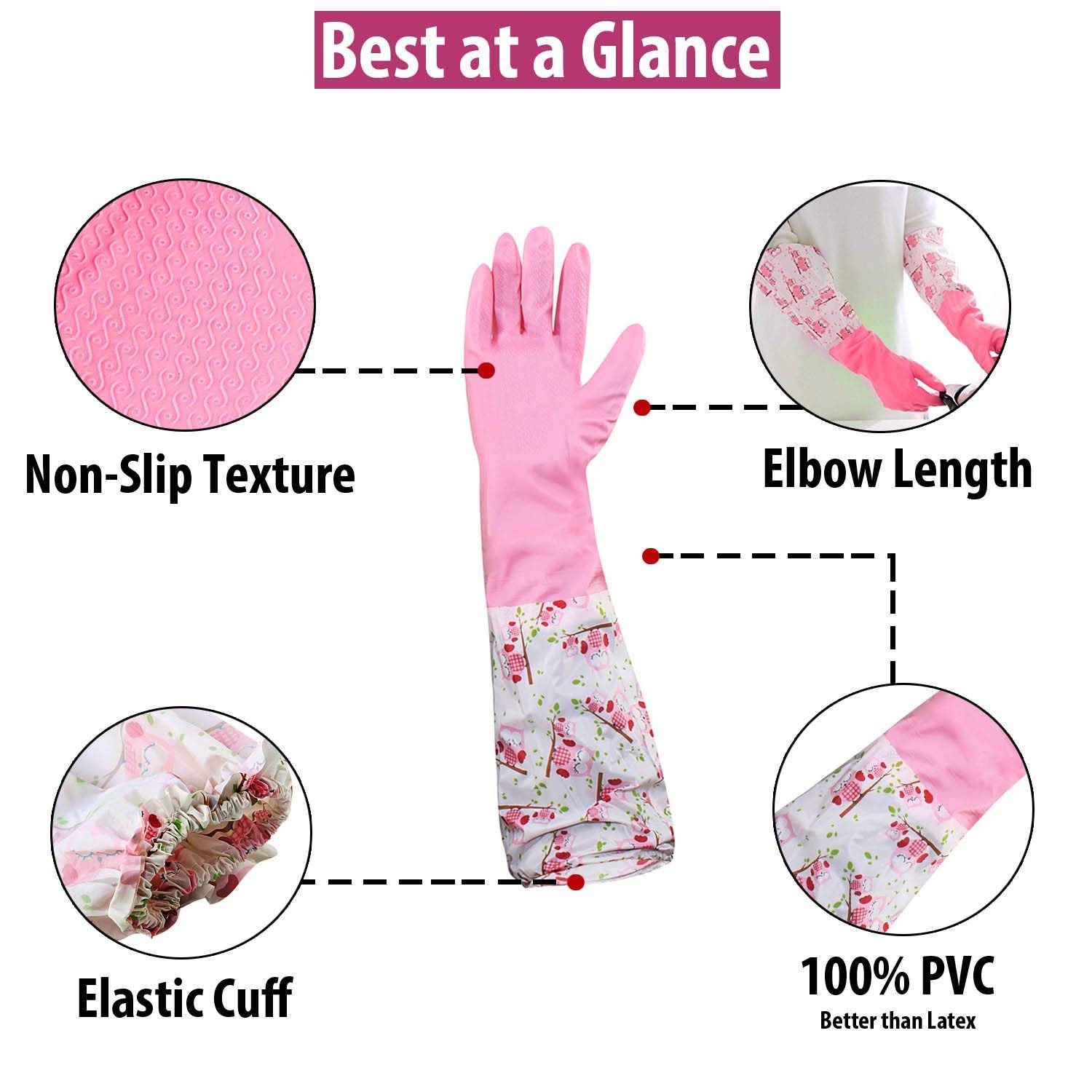 Picture of Reusable Waterproof Household Latex Hand Gloves for Kitchen Dish Washing Laundry Cleaning Gardening and Sanitation 