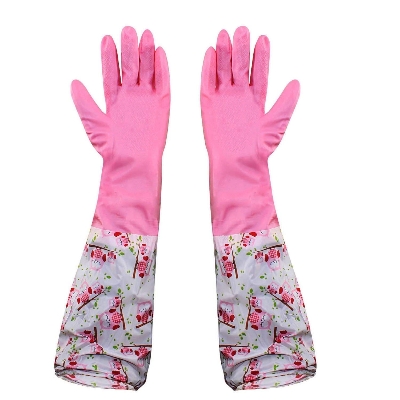 Picture of Reusable Waterproof Household Latex Hand Gloves for Kitchen Dish Washing Laundry Cleaning Gardening and Sanitation 