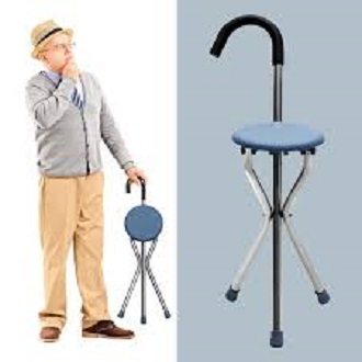 Picture of Handy Seat Cane Walking Stick Grey