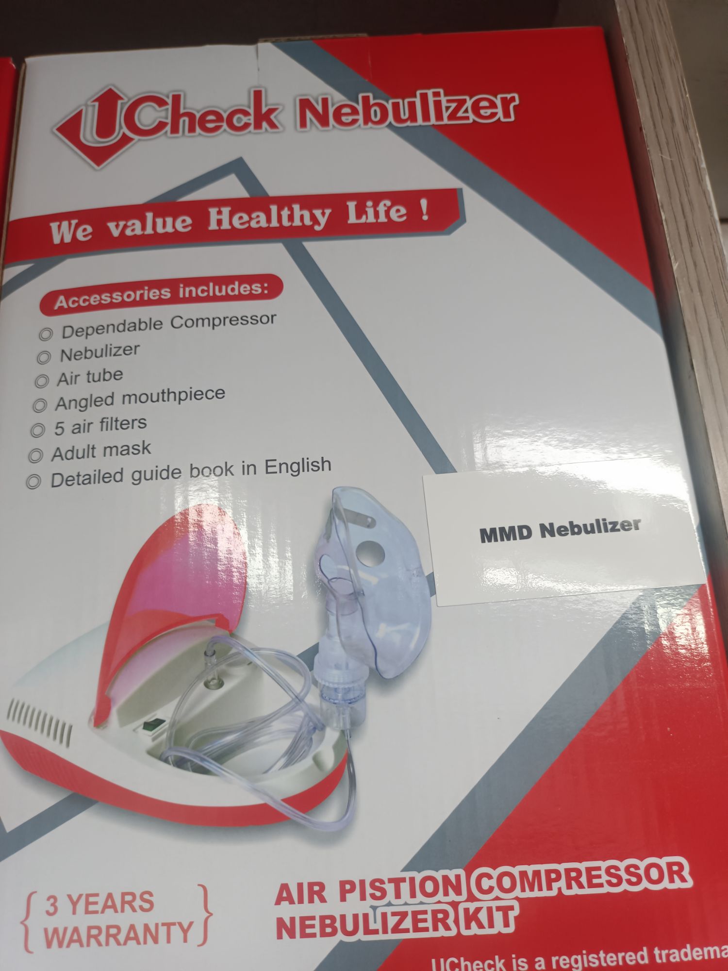 Picture of U Check Compressor Nebulizer Red