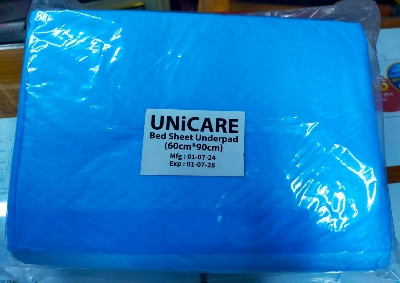 Picture of Plain Rectangular Underpad Sheet 1 Pack 10 pcs Blue
