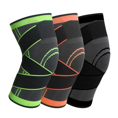 Picture of Professional Weaving Elastic Support Knee Brace for Sports Security Strap Multicolor