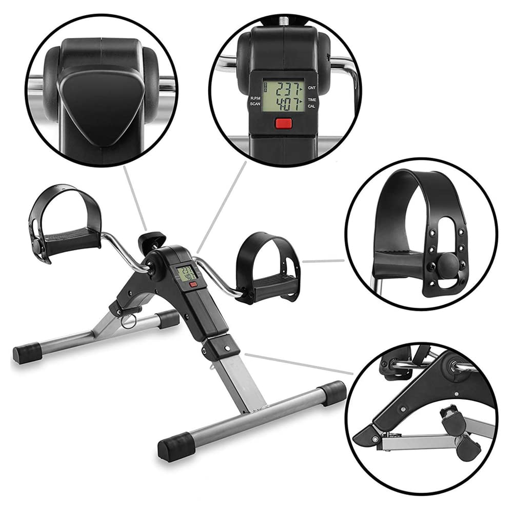 Picture of Fitness BS-MINI Mini Cycle Pedal Exerciser with Adjustable Resistance and Digital Display - For Light Leg and Arm Exercise and Physiotherapy at Home Black