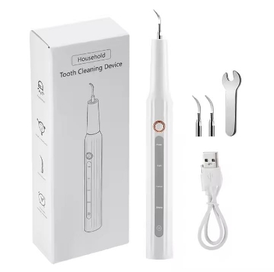 Picture of Ultrasonic Tooth Cleaner - Plaque Remover for Teeth Remove Teeth Stain tarter Plaque Calculus - with Led 3 Adjustable Modes 2 Replaceable Clean Heads - 100% Safe 