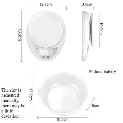 Picture of 5 Kg/1GramKitchenScale Reusable Electronic Scale with Portable LED Digital Display FoodScale Weighing Scale Kitchen Baking Scale Multicolor