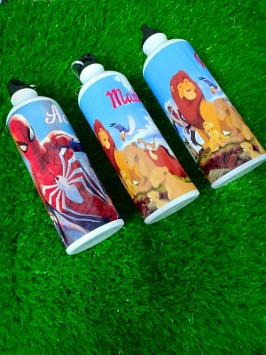 Picture of Customize Aluminum Water bottle can be Printed with Your Company Logo, Photo or any design of Your choice (600 ml) White
