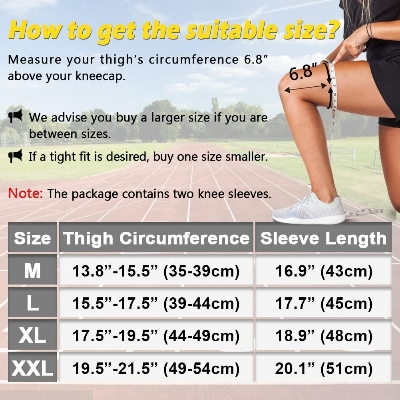 Picture of Professional Knee Brace for Knee Pain Men Women Knee Compression Sleeve Support for Running GYM Workout Sports Joint Pain Relif Black