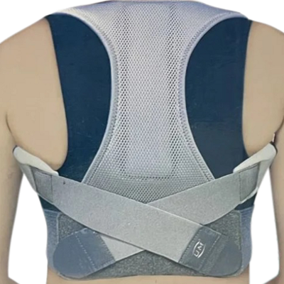 Picture of UM Posture Corrector Brace. Discreetly Correct Your Posture with the Ultra-Slim UM Brace Ash