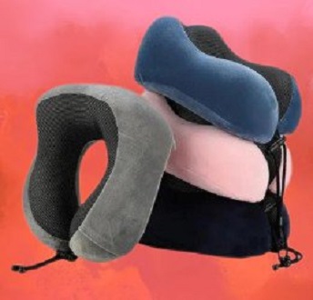 Picture of Travel Pillow Breathable Comfortable Memory Foam Pillow Easy to Carry Neck Pillow with Phone Holder Multicolor