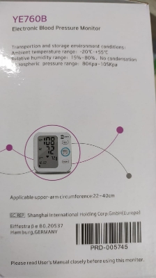 Picture of Elite Automatic Blood Pressure Monitor YE760B White