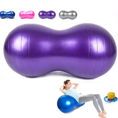 Picture of Peanut Ball, Peanut Exercise Ball, Yoga Ball, Gym Ball, Pregnancy Ball, Peanut Stability Ball, for Kids Therapy, Labor Birthing, Core Strength Training(Include Pump) Multicolor