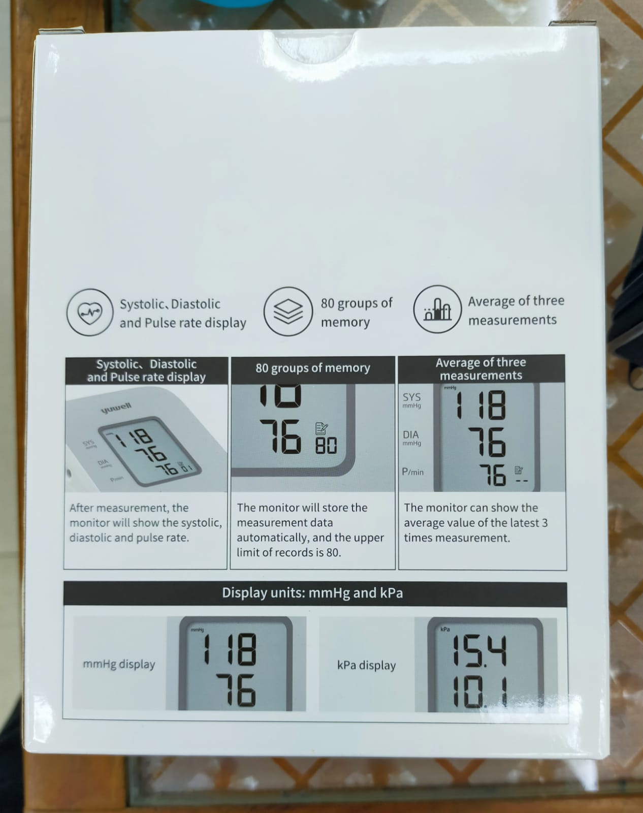 Picture of Electronic Blood Pressure Monitor YE610D Yuwell White