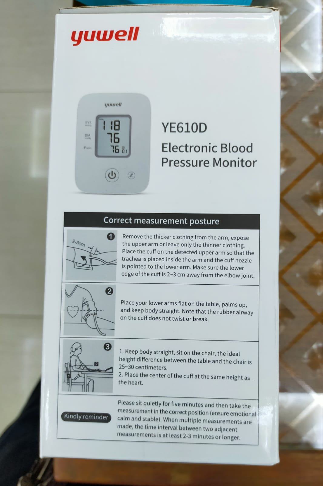 Picture of Electronic Blood Pressure Monitor YE610D Yuwell White