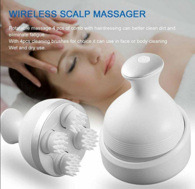 Picture of Electric Head Massager Multifunctional Health Care For Scalp Body Shoulder Neck Pet Cat Dog Massage Relieve Stress Rechargeable 